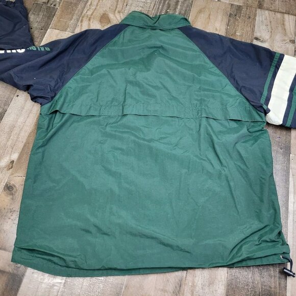 Vintage Chaps Ralph Lauren size L Large Green Nylon Jacket w Packable Hood - Picture 2 of 9